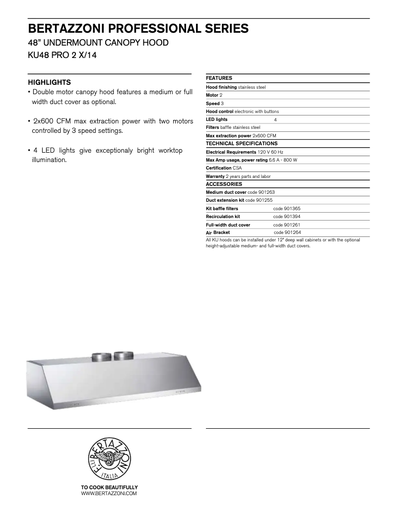 Image de la première page du manuel de l'appareil KU48PRO2X14