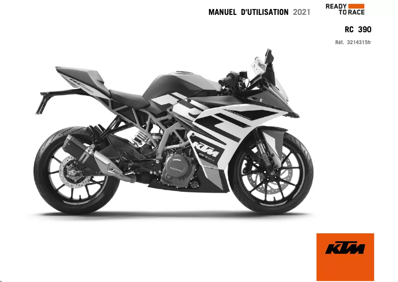 Page 1 de la notice Manuel utilisateur KTM RC 390 (2021)