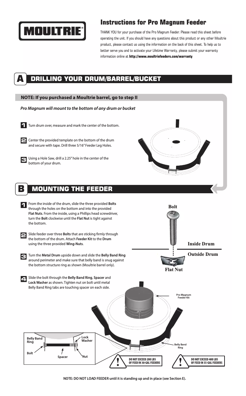 Image de la première page du manuel de l'appareil Pro Magnum Feeder