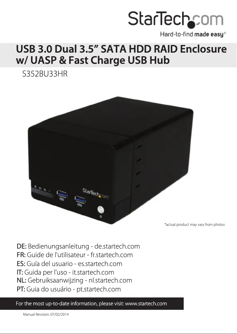 Page 1 de la notice Manuel utilisateur StarTech.com S352BU33HR