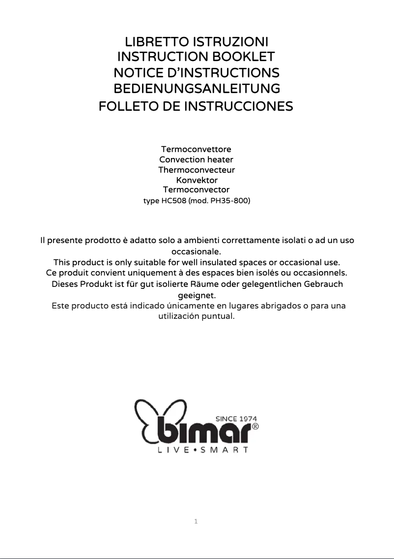 Page 1 de la notice Manuel utilisateur Bimar HC508