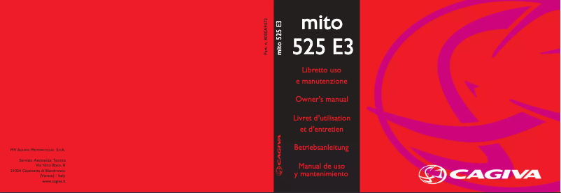 Page 1 de la notice Manuel utilisateur Cagiva Mito SP525 (2010)