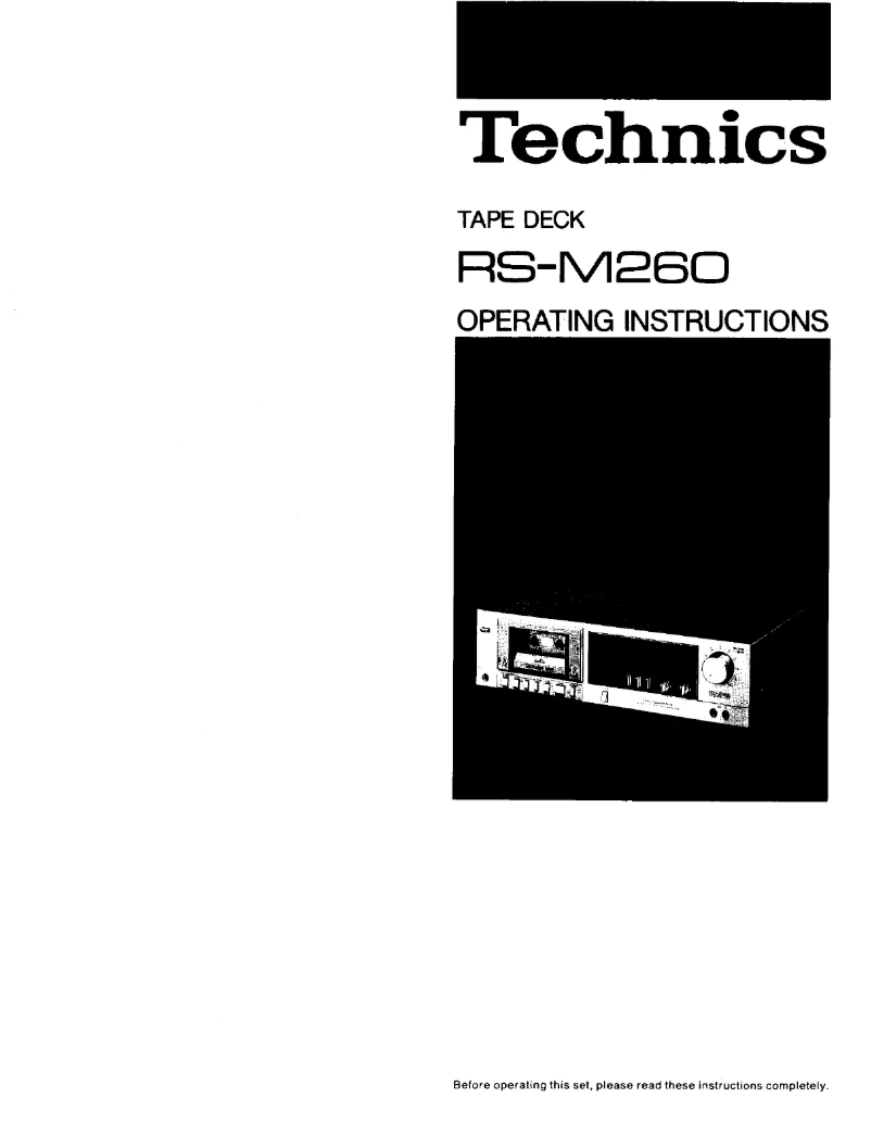 Página 1 del manual Manual de usuario Technics RS-M260