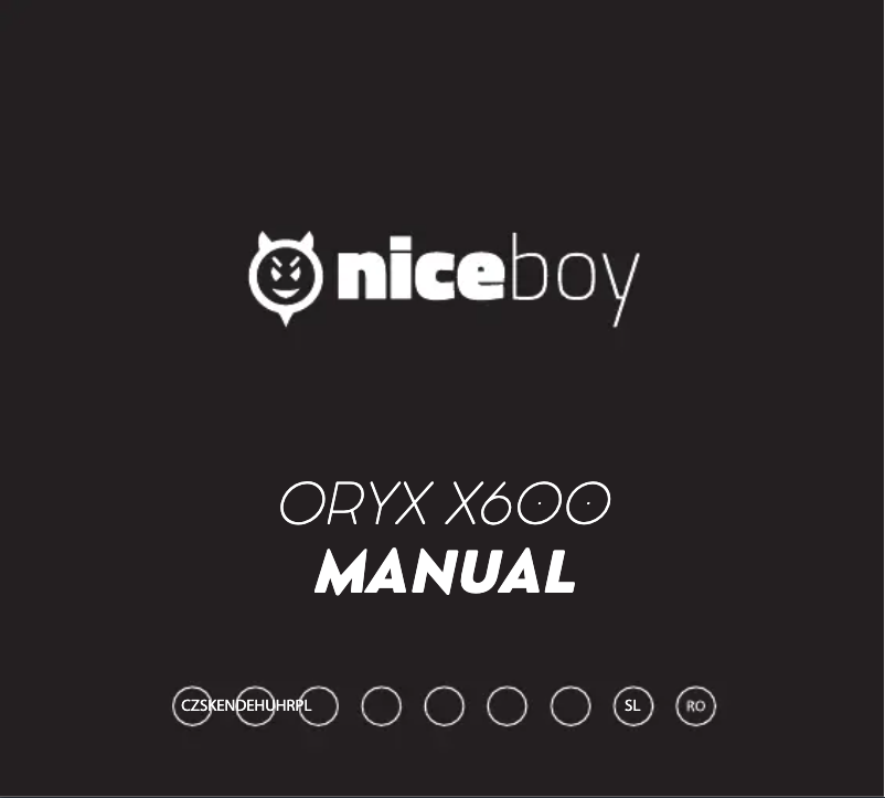 Page 1 de la notice Manuel utilisateur Niceboy ORYX X600