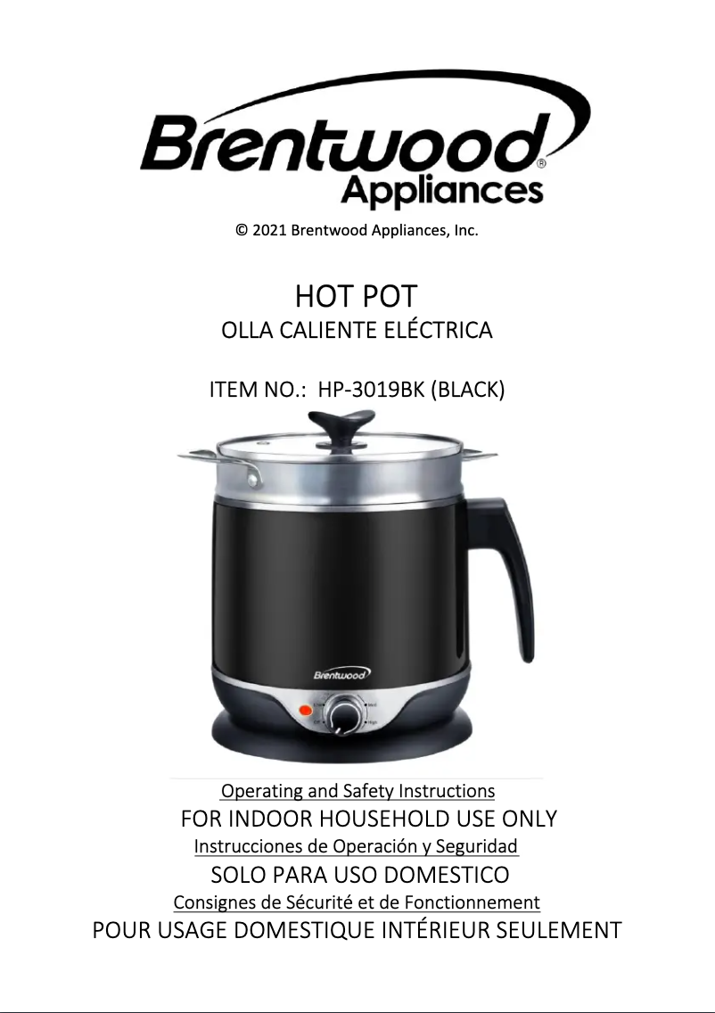 Page 1 de la notice Manuel utilisateur Brentwood HP-3019BK