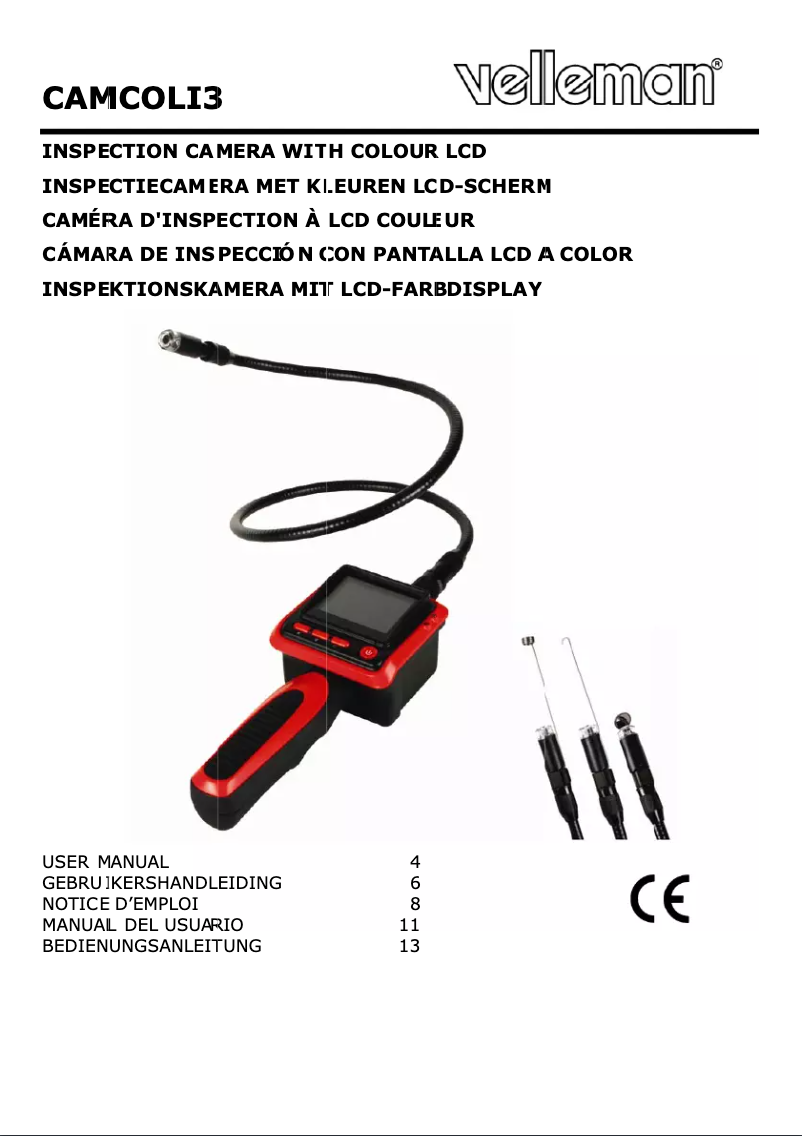 Página 1 del manual Manual de usuario Velleman CAMCOLI3N