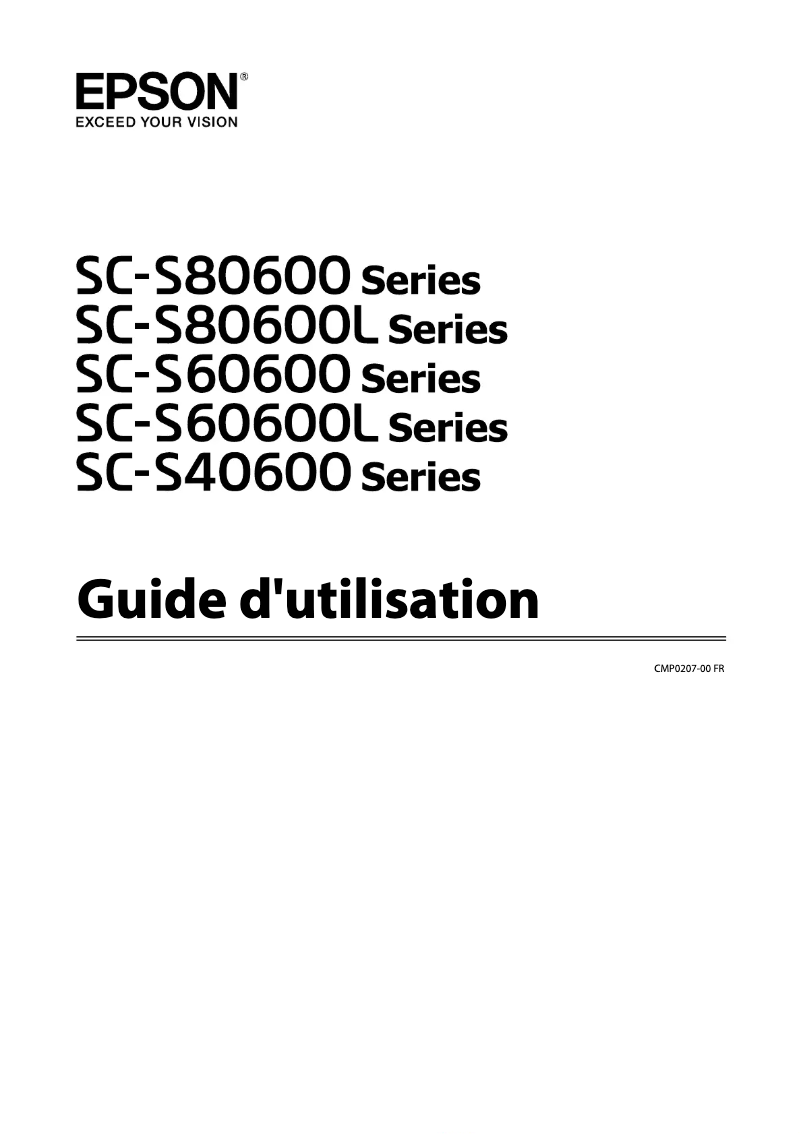 Page 1 de la notice Manuel utilisateur Epson SC-S40600