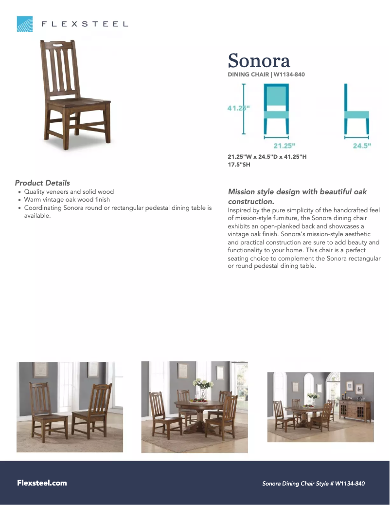 Page n°1 - Manuel utilisateur Flexsteel Sonora W1134-840