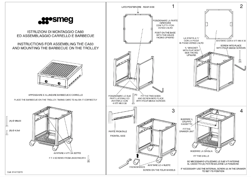 Page 1 de la notice Manuel utilisateur Smeg CA90