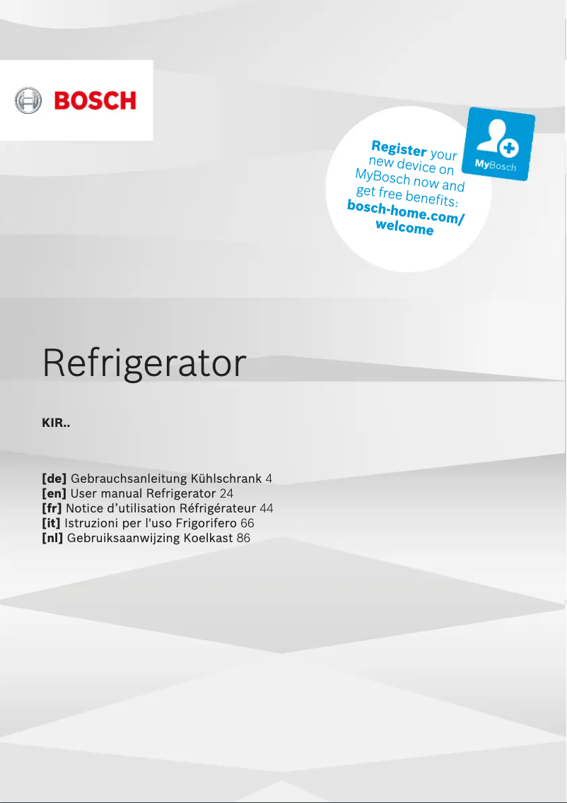 Page 1 of the manual User Manual Bosch KIR18NFF1