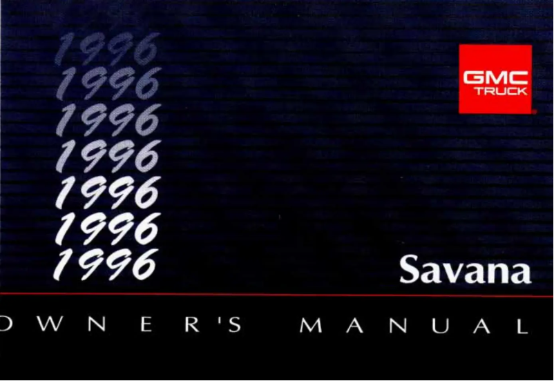 Page 1 de la notice Manuel utilisateur GMC Savana Passenger (1996)