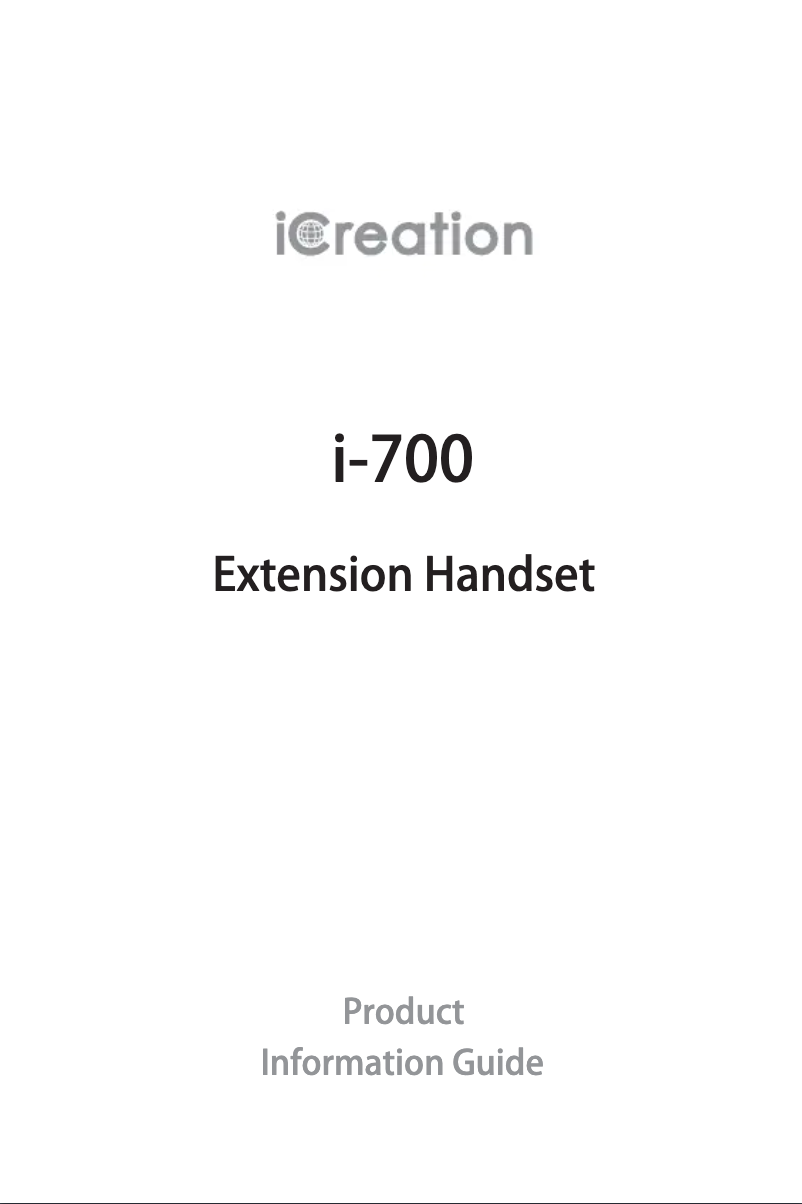 Página 1 del manual Manual de usuario iCreation i-700