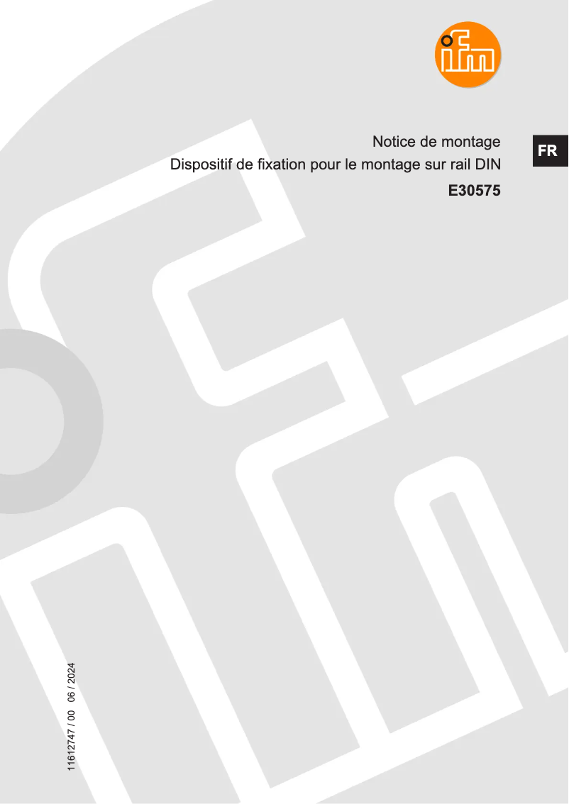 Page 1 de la notice Manuel utilisateur IFM E30575