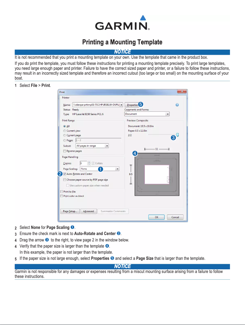 Page 1 de la notice Instructions / montage Garmin ECHOMAP Plus 95sv