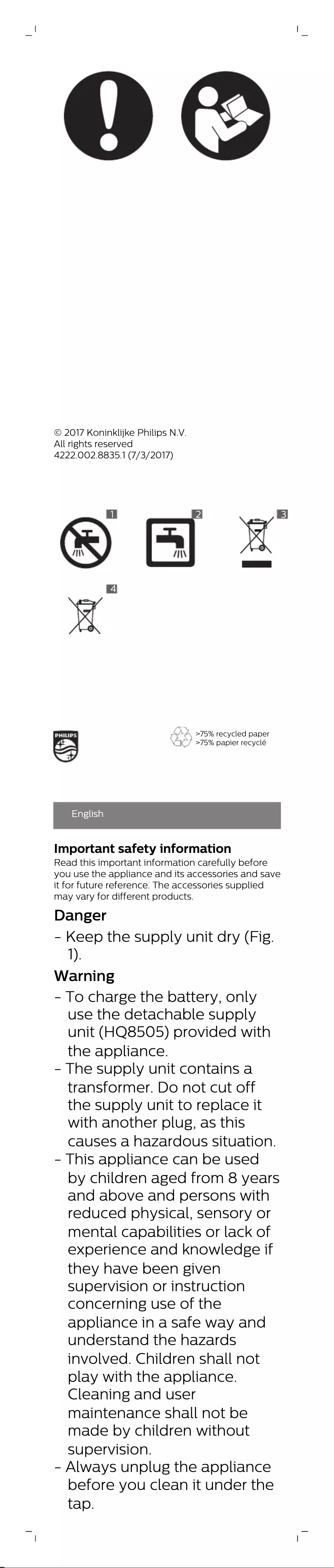 Image de la première page du manuel de l'appareil BEARDTRIMMER Series 5000 BT5203