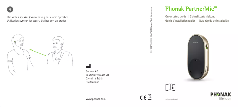 Page n°1 - Manuel utilisateur Phonak PartnerMic