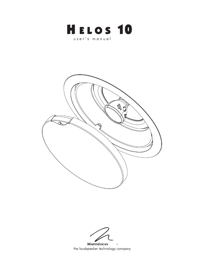 Page n°1 - Manuel utilisateur Martin Logan Helos 10