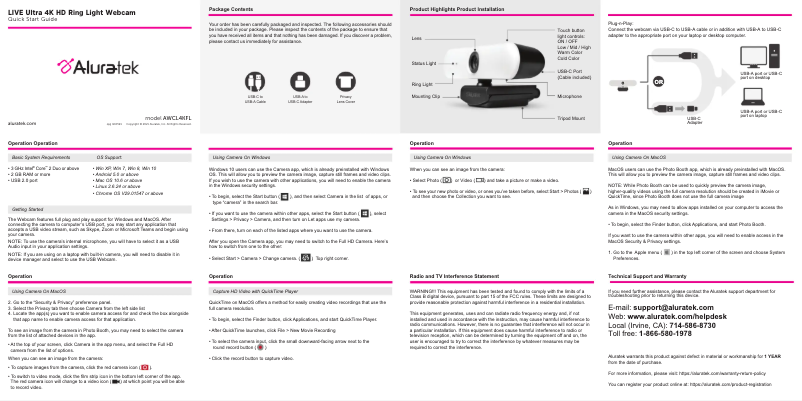 Page n°1 - Mode d'emploi Aluratek AWCL4KFL