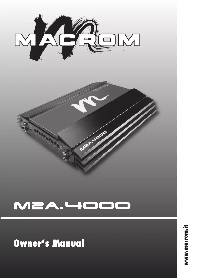 Image de la première page du manuel de l'appareil M2A.4000