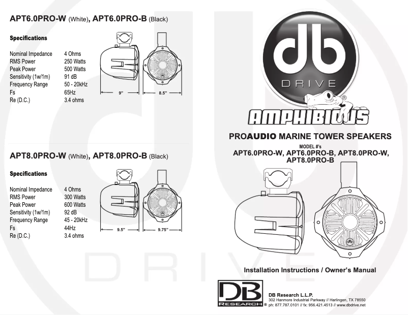 Imagen de la primera página del manual del dispositivo Pro Audio APT8.0Pro-B