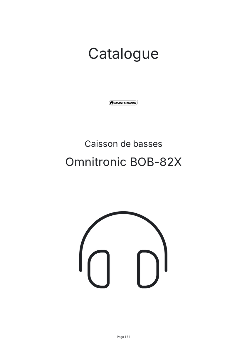 Page n°1 - Catalogue Omnitronic BOB-82X