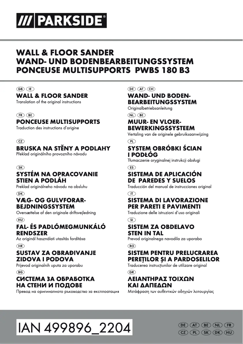 Image de la première page du manuel de l'appareil PWBS 180 B3