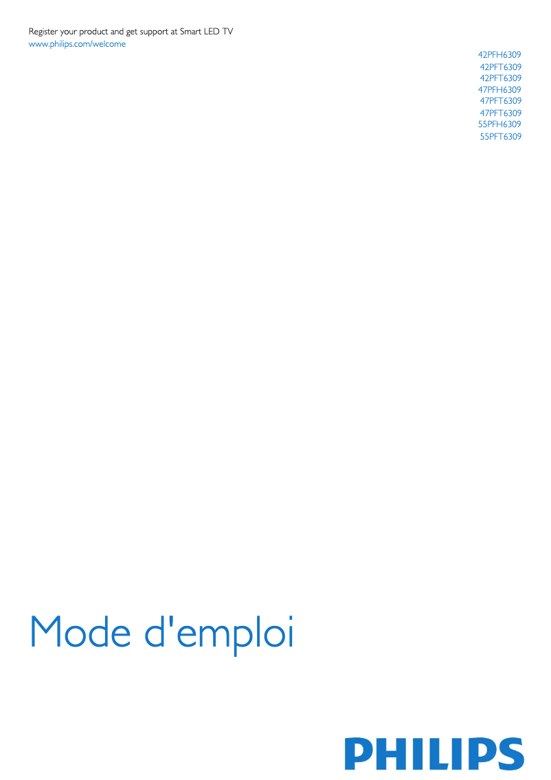 Page 1 de la notice Manuel utilisateur Philips 6000 series 42PFT630