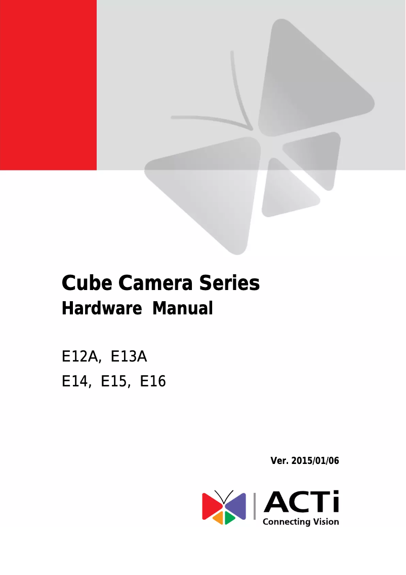 Page 1 de la notice Manuel utilisateur ACTi E12A