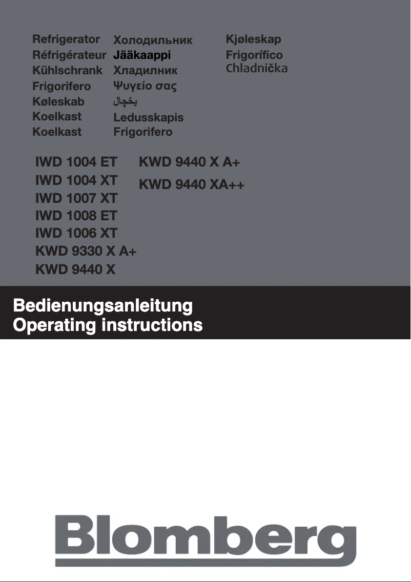 Page n°1 - Manuel utilisateur Blomberg KWD 9440 X A++