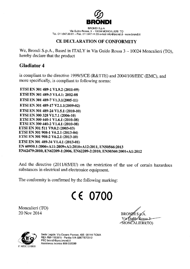 Página 1 del manual Manual de usuario Brondi Gladiator 4