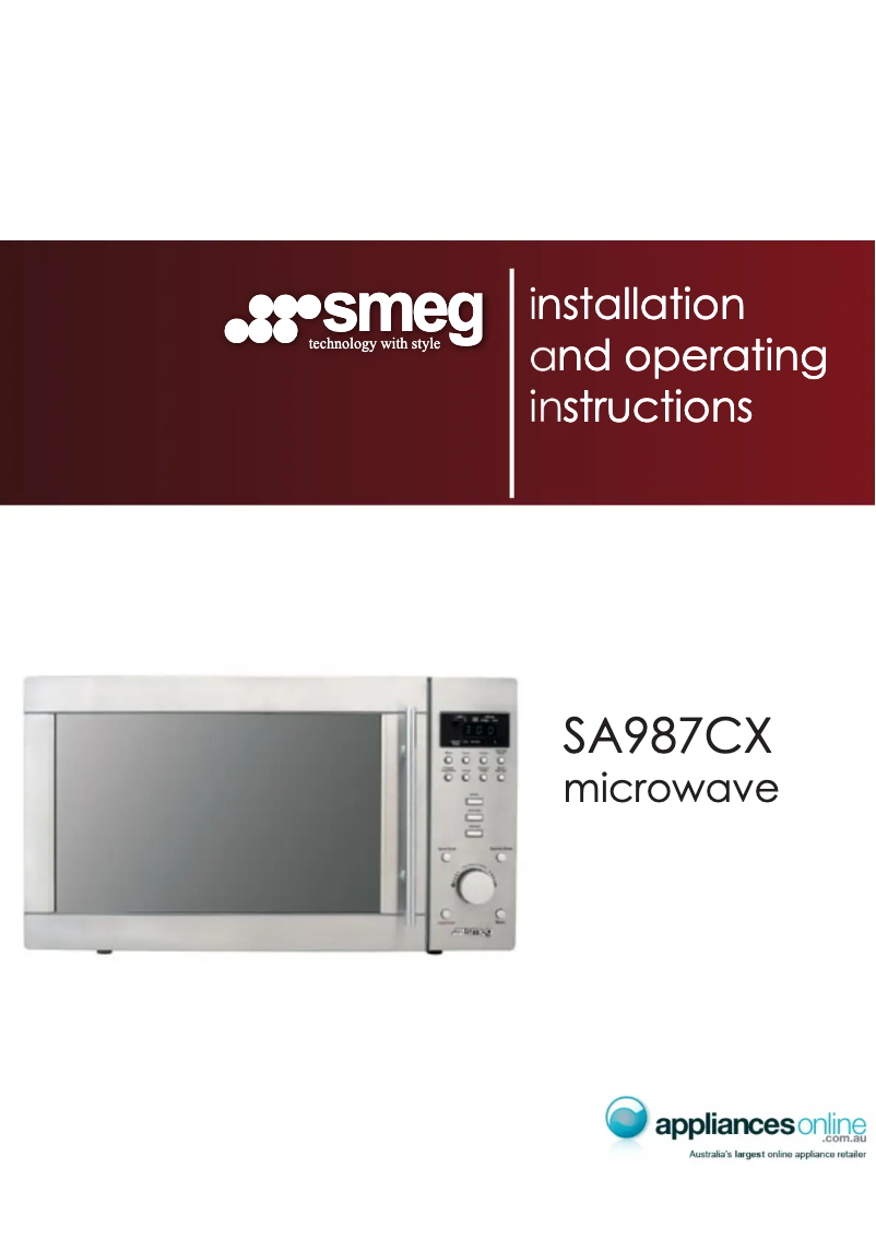 Image de la première page du manuel de l'appareil SA987CX