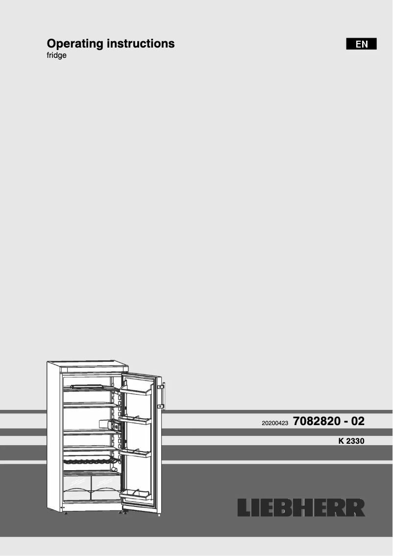 Page n°1 - Manuel utilisateur Liebherr K 2330-24