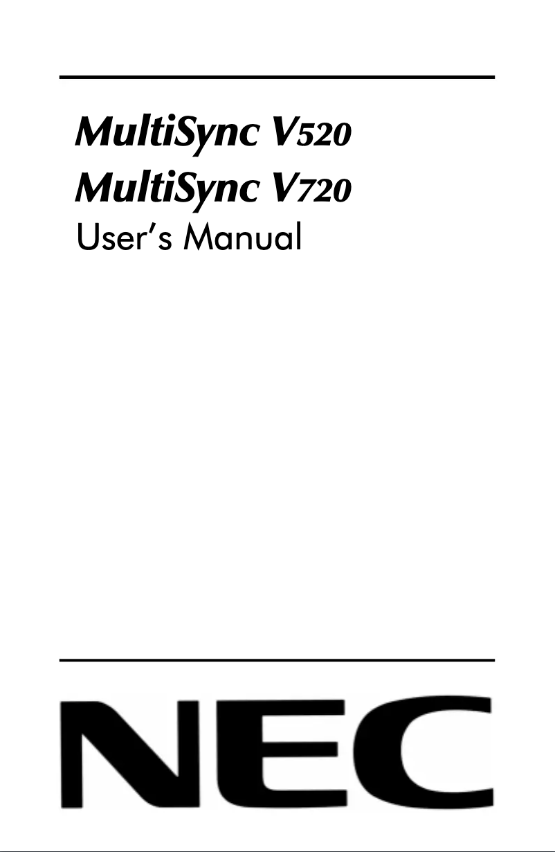 Image de la première page du manuel de l'appareil MultiSync V520