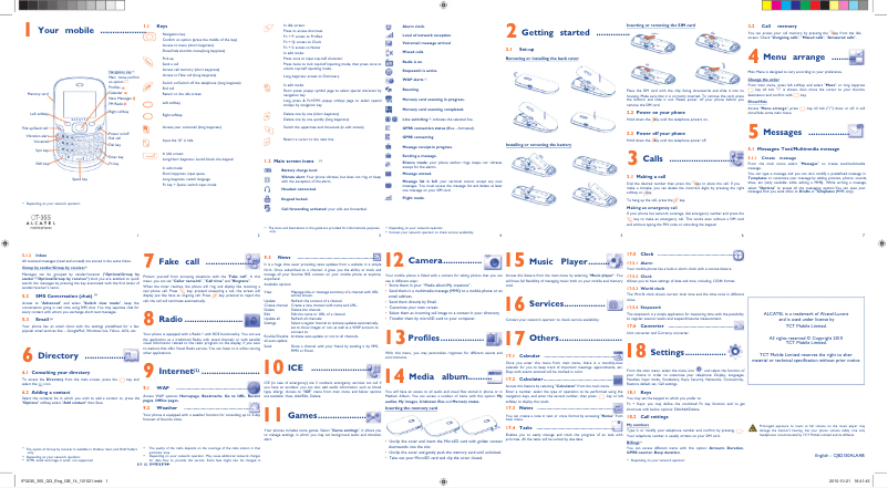 Image de la première page du manuel de l'appareil One Touch 355