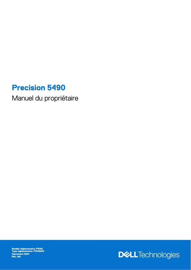 Image de la première page du manuel de l'appareil Precision 5490