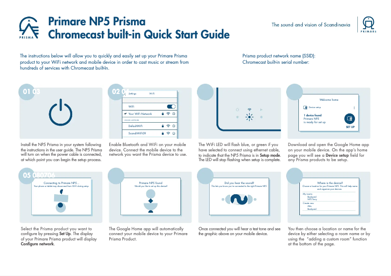 Page 1 de la notice Manuel utilisateur Primare NP5 Prisma