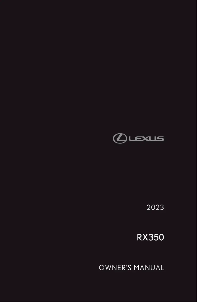 Page 1 de la notice Manuel utilisateur Lexus RX 350 (2023)