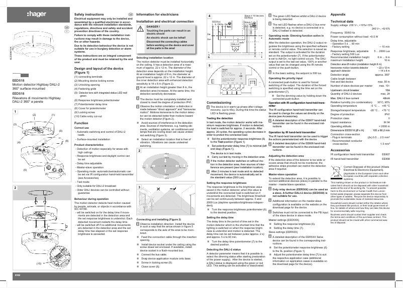 Page 1 de la notice Manuel utilisateur Hager EED518