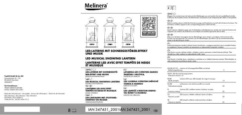 Page n°1 - Manuel utilisateur Melinera IAN 347451
