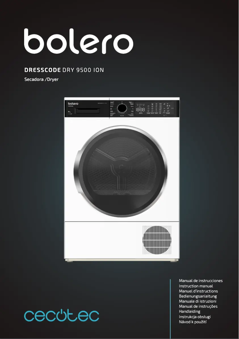 Page 1 de la notice Manuel utilisateur Cecotec Bolero DressCode Dry 9500 Ion