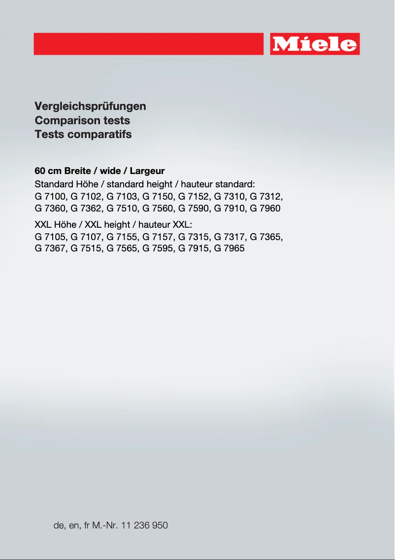 Page n°1 - Manuel utilisateur Miele G 5430 SCi SL Active