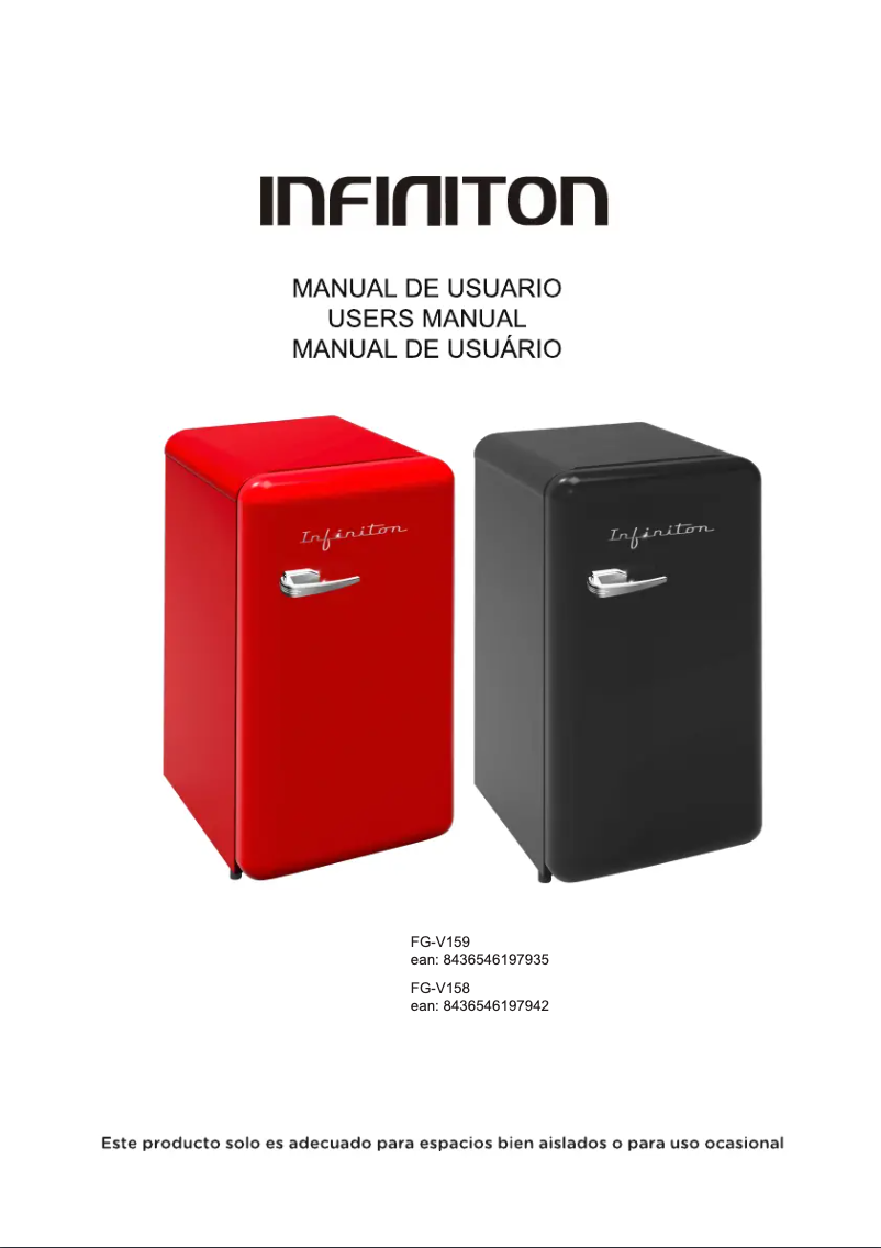 Page n°1 - Manuel utilisateur Infiniton FG-V159