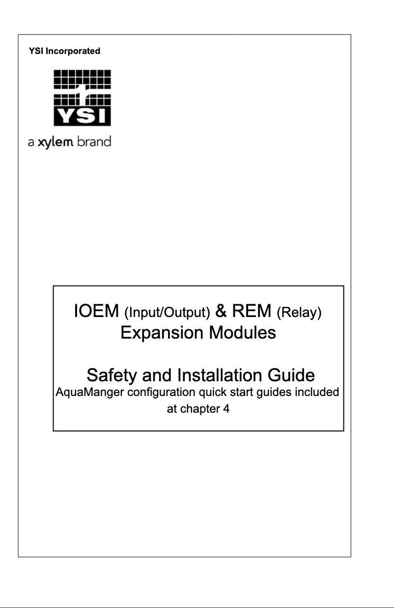 Page n°1 - Manuel utilisateur YSI REM-4