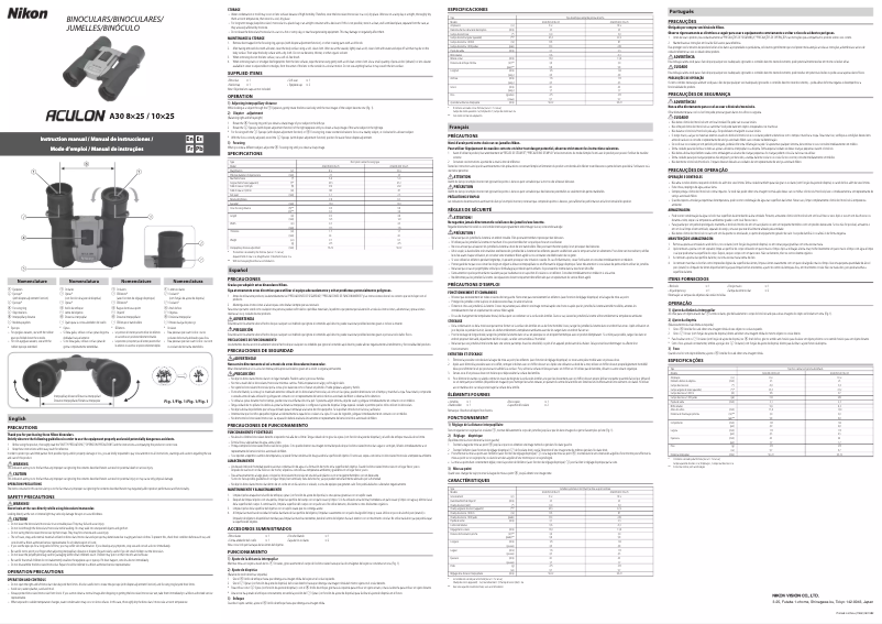 Page n°1 - Manuel utilisateur Nikon Aculon A30