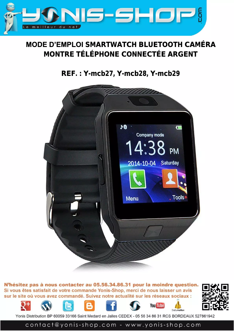 Page 1 de la notice Manuel utilisateur Yonis Y-MCB29