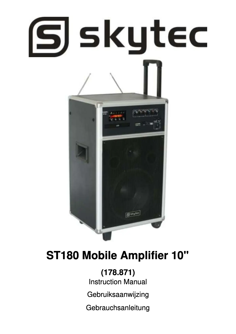 Page 1 de la notice Manuel utilisateur Skytec ST180