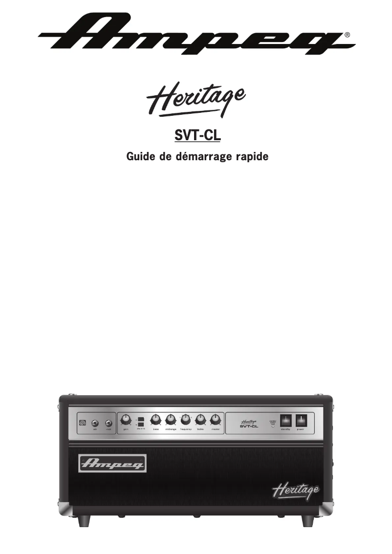 Image de la première page du manuel de l'appareil Heritage SVT-CL