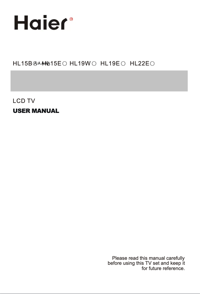 Page 1 de la notice Manuel utilisateur Haier HL15B