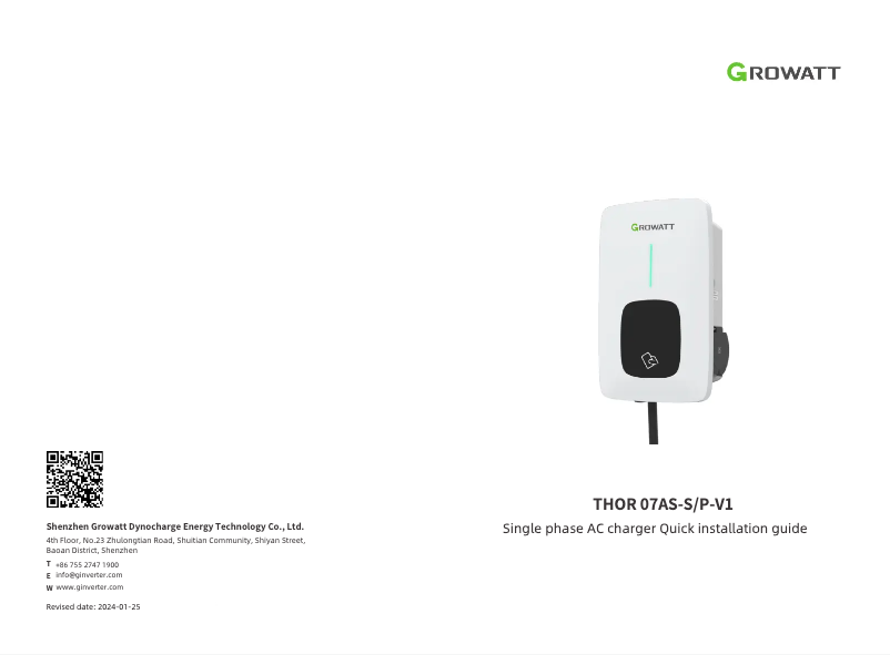 Page n°1 - Manuel utilisateur Growatt THOR 03AS-P-V1