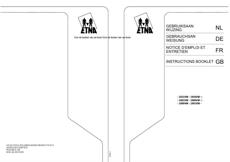 Image de la première page du manuel de l'appareil 1986